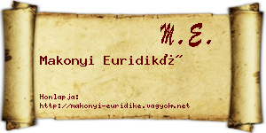 Makonyi Euridiké névjegykártya